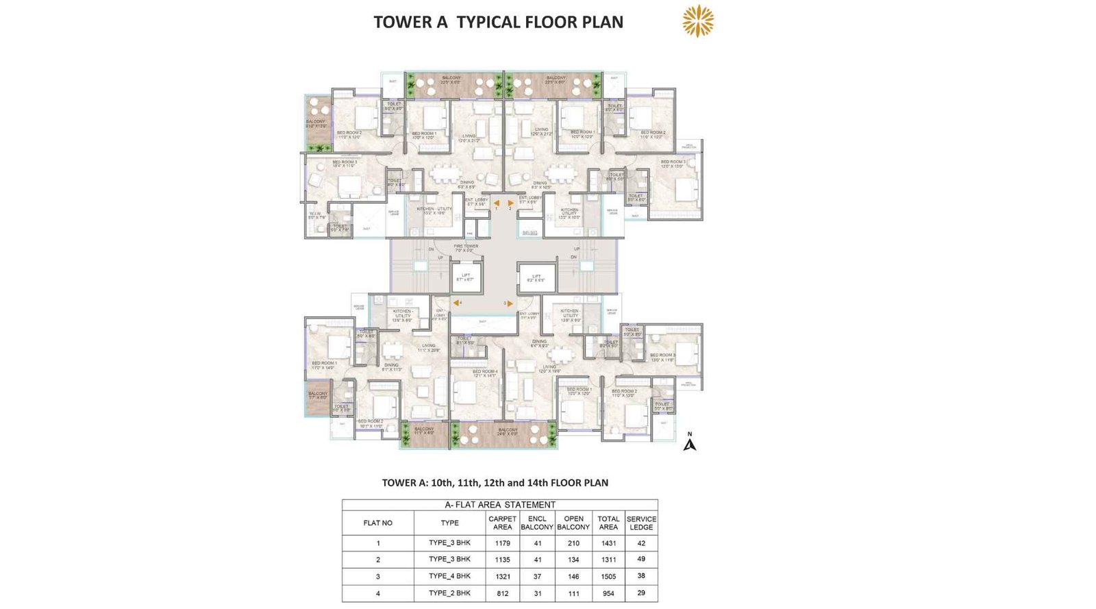 Eka-The-Arka-Typical-Floor-Plan-Tower-A-10th-to-14th