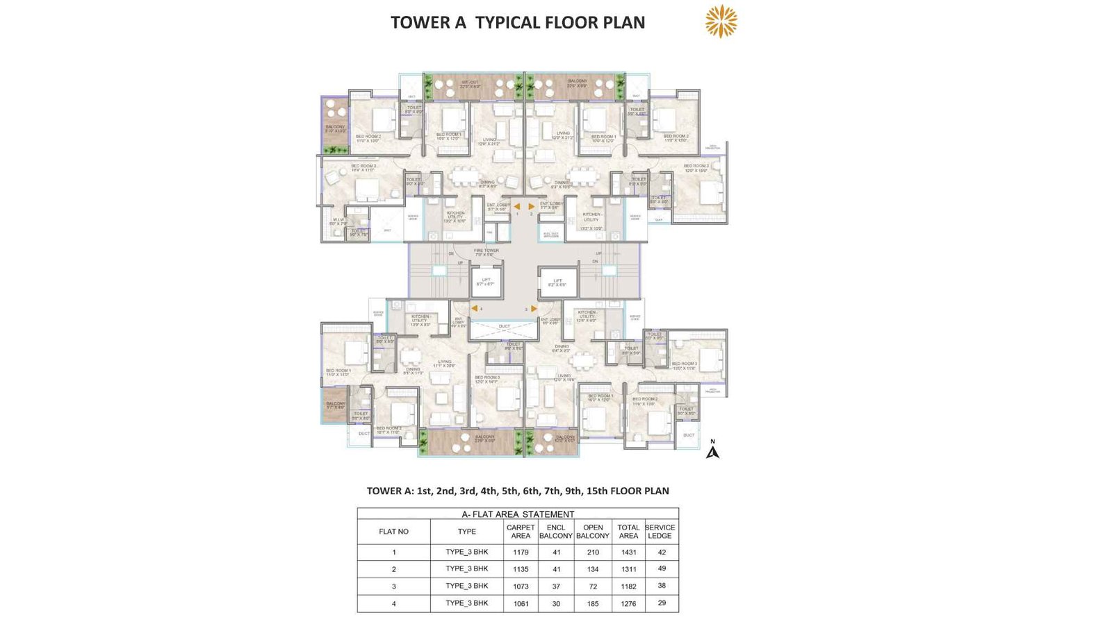 Eka-The-Arka-Typical-Floor-Plan-Tower-A-1st-to-15th