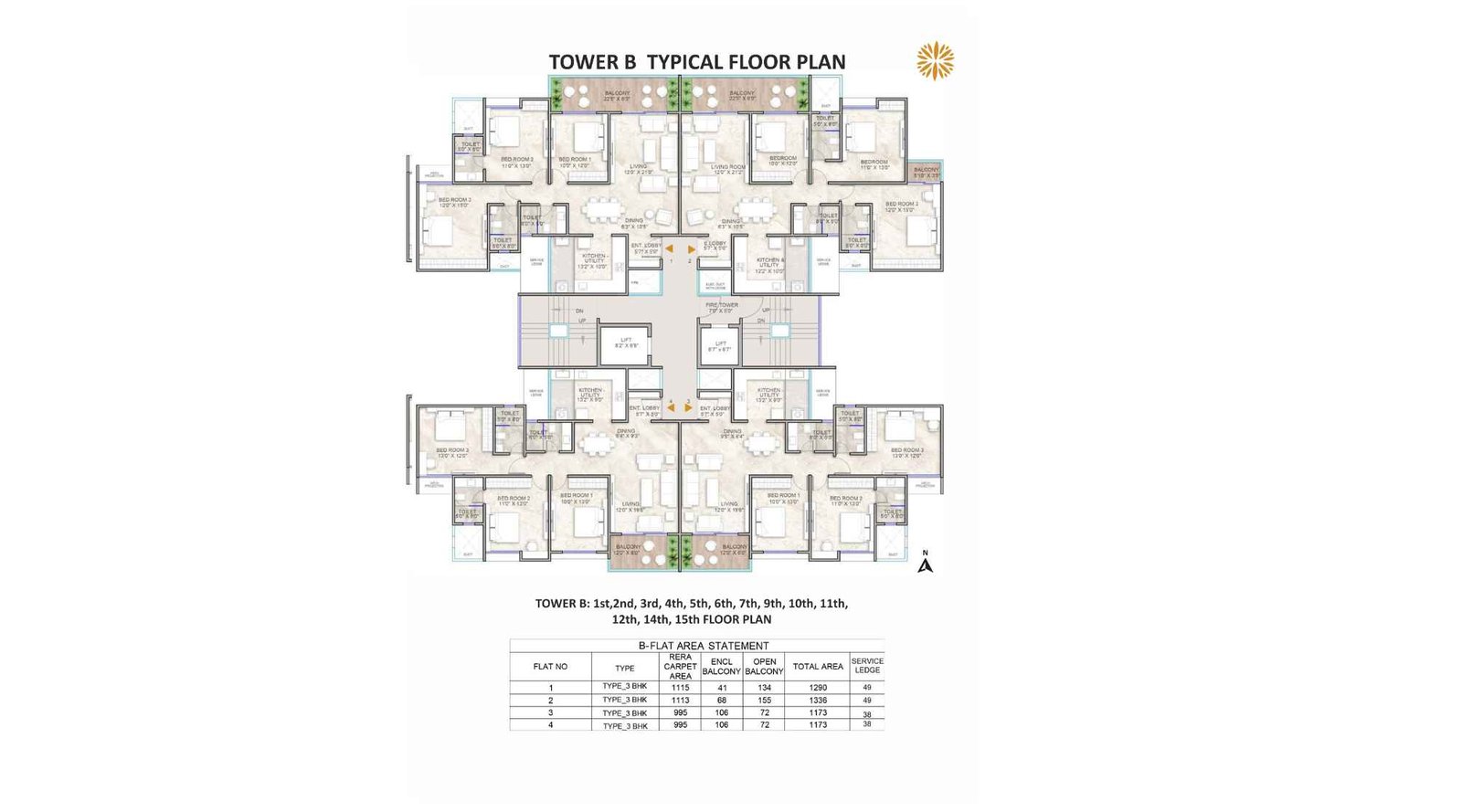 Eka-The-Arka-Typical-Floor-Plan-Tower-B-1st-to-15th